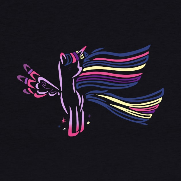 Tribal Pony - Rainbow Power Twilight Sparkle by Alaina Williams